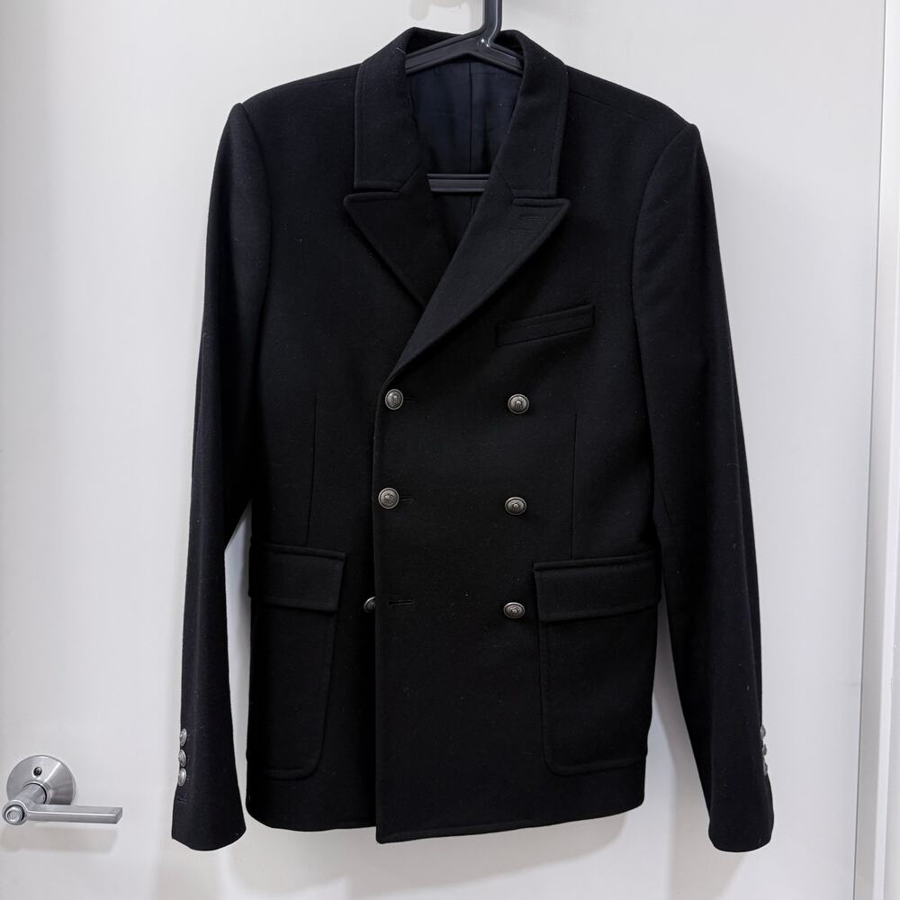 The Kooples Wool-Blend Double-Breasted Peacoat